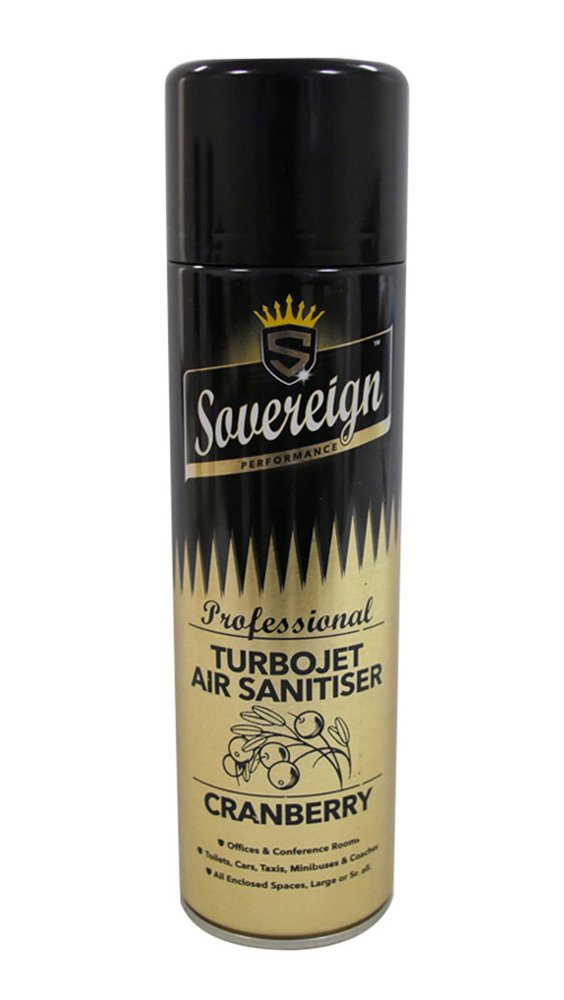 Sovereign Turbojet Air Sanitiser (Stronger Than Freshener) Spray - Rids Odours - 500ML Cans (6)