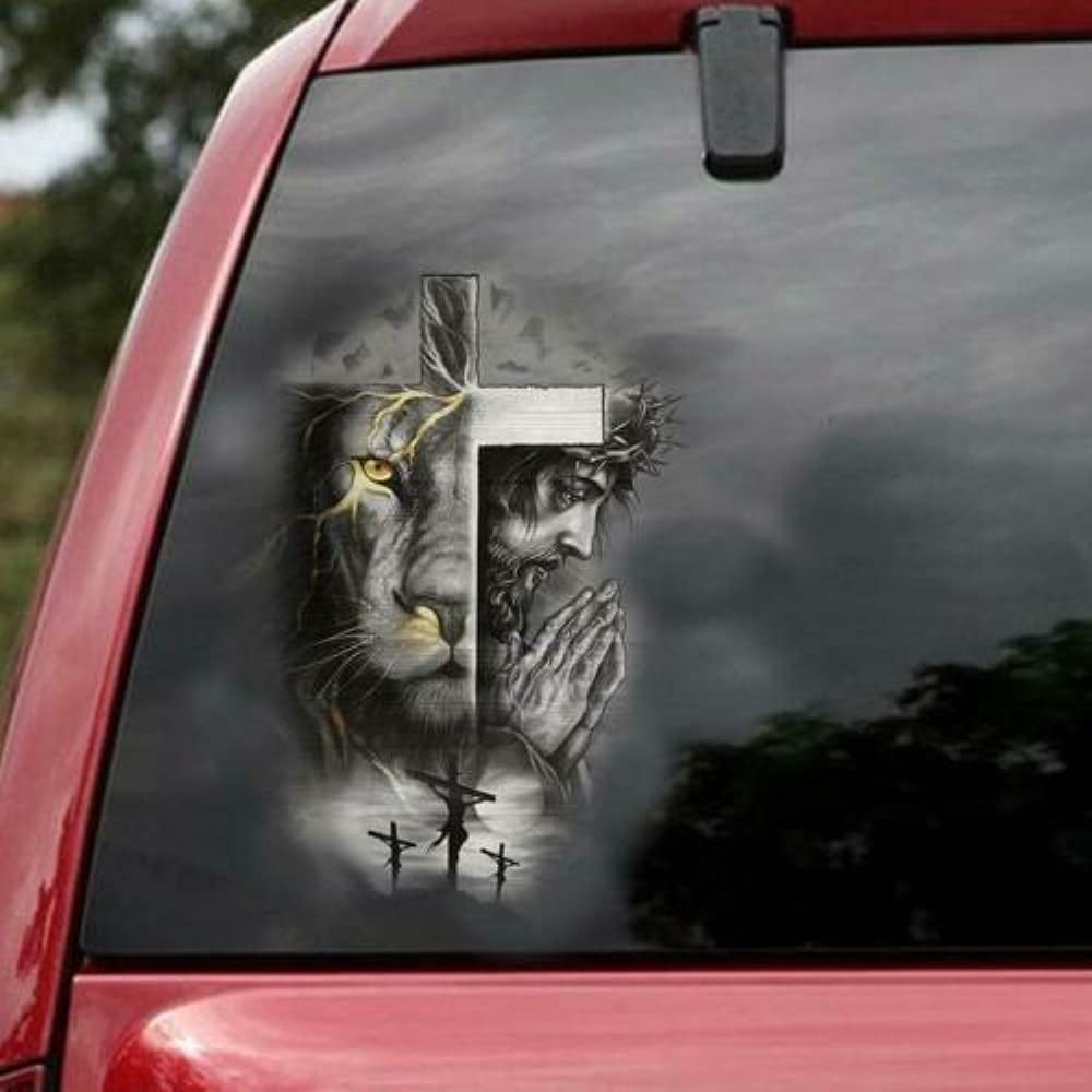 Buy Lion Christ Cross And God Praying Sticker Decal, jesus decal, jesus ...