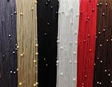 Pewter Grey STRING CURTAIN with BEADS Door Curtain Decoration 90cm Wide x 229cm drop