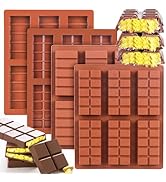 Palksky Chocolate Bar Mold Deep, 4Pcs Thick Chocolate Bar Mold Silicone, Stuffed Candy Bar Mold