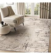 MontVoo Abstract Area Rug-4x6 Washable Rugs for Living Room-Soft Rug for Bedroom-Neutral Non Slip...