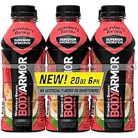  6-Pack Bodyarmor 20 Fl Oz Sports Drink Strawberry Banana Beverage with Vitamins, Potassium-Packed Electrolytes, Perfect For At