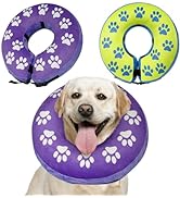 BARKLESS Inflatable Dog Cone, Soft Cone for Large Medium Dogs after Surgery, Cute Dog Donut Colla...