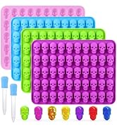 Palksky Skull Gummy Silicone Mold Sugar Chocolate Candy Molds, Halloween Skull Silicone Mold for ...