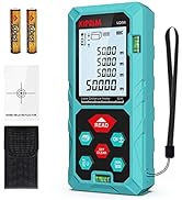 Laser Distance Measure 165 Feet with 2 Bubble Levels,M/in/Ft Unit Switching Backlit LCD,99 Sets D...