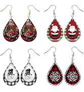 Christmas Earrings for Women Red Pickup Truck Festive Holiday Statement Jewelry