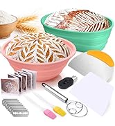 Palksky Sourdough Proofing Baskets Silicone Kit, Sour Dough Kit Sourdough Baking Supplies - Round...