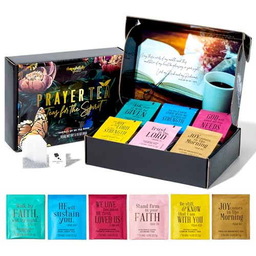 Thoughtfully Gourmet, Tea Affirmations Christian Prayer Gift Set, Includes 6