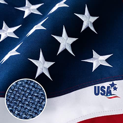 American Flag 3x5 ft Deluxe Super Tough Series, 100% in USA, Heavy Duty Spun Polyester, All Weather US Flag High Wind with Embroidered Stars, Sewn Stripes, Durable United States Flags Outdoor Outside