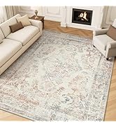 MontVoo-Area Rug 5X7 Vintage Multi&Beige Color Rugs for Living Room-Soft Rugs for Bedroom-Non Sli...