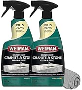 Weiman Disinfectant Granite Daily Clean & Shine (2 Pack with Polishing Cloth) Safely Clean Disinf...