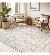 MontVoo-4X6 Area Rugs for Living Room -Soft Vintage Bedroom Rug-Non Slip Washable Rug-Throw Rug f...