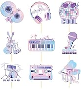 Rngmsi Popular Singer Party Decorations - 36PCS Music Birthday Party Cupcake Toppers Super Star P...