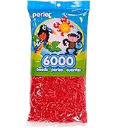 Perler 80-11094 Fuse Bead Set for Kid's Crafts, Red, 6000pcs