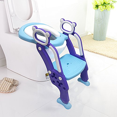 Buy Potty Training Seat,LADUO Toilet Training Seat with Non-Slip Step ...