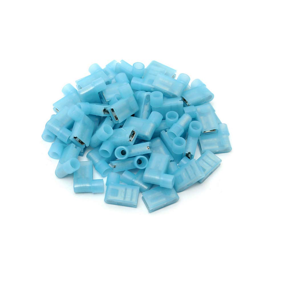 100 Pcs 90 Degree Nylon Insulated Female Push On Wire Terminal Quick Connector Wiring Spade Connector 16-14 AWG