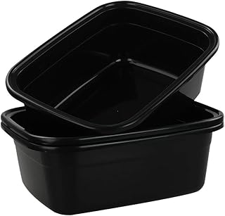 Gloreen 16 Liter Plastic Washing Up Bowls, Black, Set of 3