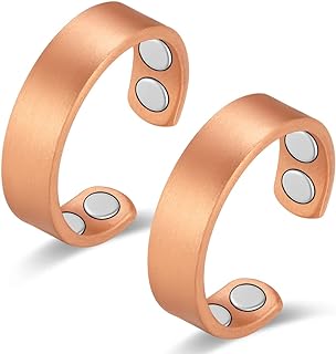 Vicmag Copper Magnetic Rings for Women 99.9% Copper Finger Ring Ultra Strength Magnet Copper Gift Adjustable