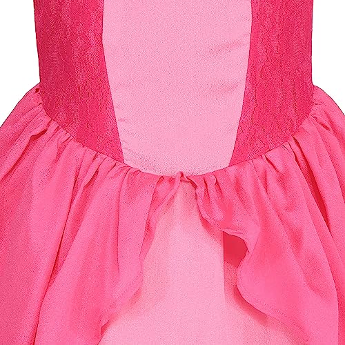 Mecamelon Pink Princess Peach Costume for Girls Halloween Party Dress ...