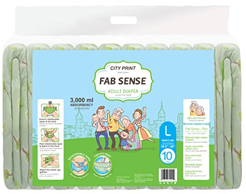 FAB SENSE City Print Adult Briefs (Large 39.5' - 59')