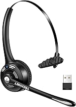 TECKNET Wireless Headset, Bluetooth Headphones with Noise Cancelling Microphone for Trucker, Hand Free Wireless Headset wi...