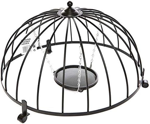 RUDDINGS WOOD Wild Garden Bird Heavy Duty Ground Haven Cage Feeder and Hanging Metal Mesh Feeder