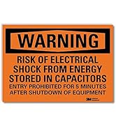 SmartSign “Warning - Risk of Electrical Shock from Energy Stored in Capacitors” Label | 10" x 14"...