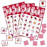 OHOME Valentines Crafts for Kids - Valentines Bingo Cards - Kids Gifts for School Classroom | 24 Players Valentines Day Accessories Party Favors for Toddler - Valentine Treats Toys Games for Boy Girl