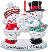 Personalized Family Ornament 2024 – Fast & Free 24h Customization – New Mommy and Daddy Christmas...