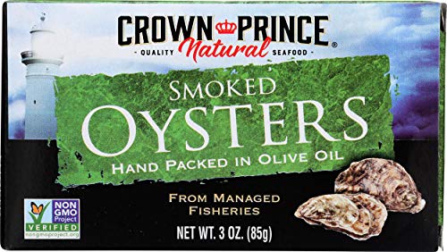 Crown Prince Natural Smoked Canned Oysters in Olive Oil