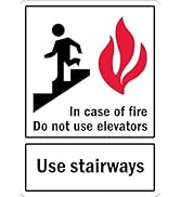 SmartSign “In Case Of Fire - Do Not Use Elevators, Use Stairways” Sign | 10" x 14" 3M Reflective ...