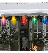 Jumbo Xmas String Lights 16FT Large Christmas Hanging Lights with 10 5'' LED Giant Multicolor Bul...