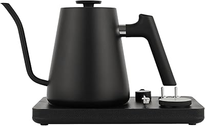 Lafeeca DJ Electric Gooseneck Kettle - Pour Over Coffee & Tea - Turntable Design - Water Boiler - Quick Heating & Temperature Control - Black