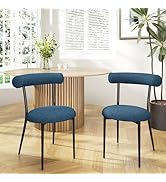 GDFStudio Upholstered Dining Chairs Set of 2, Modern Side Chairs,Metal Armless Chairs for Kitchen...