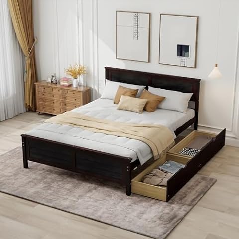 Giantex Full Size Bed Frame with Storage Cover