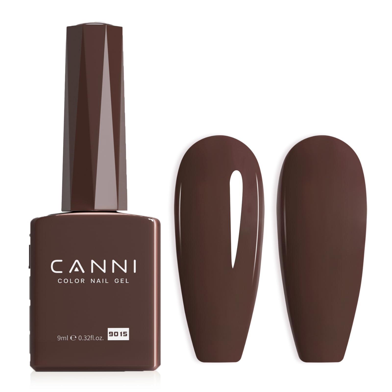 CANNI Brown Gel Nail Polish, 1Pcs Dark Brown Gel Polish Chocolate Coffee Brown Color Nail Polish Gel High Gloss Soak Off U V Gel Nail French Nail Manicure Salon DIY