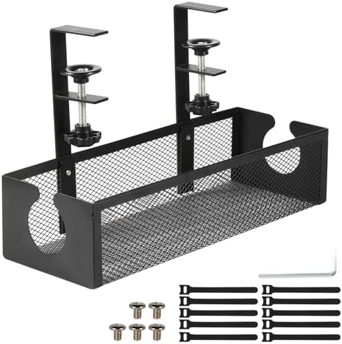 THYGIFTREE Under Desk Cable Management Tray,Cable Organisers Under Desk ... image.