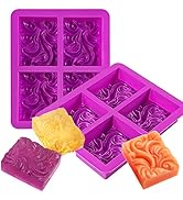 Palksky 2 Pack 4-Cavity Ocean Wave Soap Mold/Silicone Sea Wave Cake Pan for Jelly Pudding Mousse ...