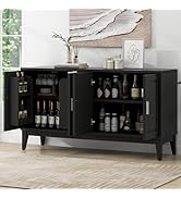 4 Door Sideboard Storage Cabinet,Modern Accent Cabinet with Door Shelf,Decorative Buffet Cabinet ...