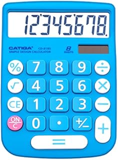 CATIGA Desktop Calculator 8 Digit with Solar Power and LCD Display, Big Buttons, for Home, Office, School, Class and Busin...