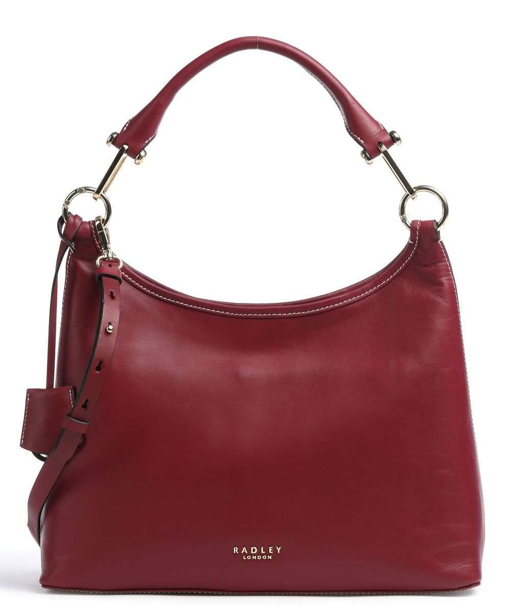 Radley Leather Small Cross Body Multiway Zip Top Grab Bag Cuba Street in Merlot Burgundy