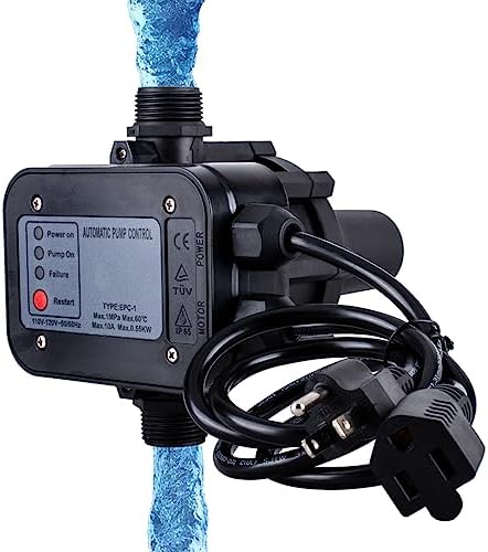 MARSTEK IP65 Automatic Water Pump Controller，Water Pump Pressure Switch Water Flow Sensor Switch Electronic Pump Pressure Regulator for Self-priming Pump，110V-120V~50/60Hz