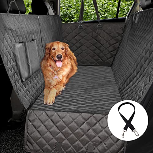 Vailge Extra Large Dog Car Seat Covers, 100% Waterproof Dog Seat Cover for Back Seat with Zipper Side Flap, Heavy Duty seat Cover for Dogs, Dog car Hammock Pet Seat Cover for Cars Trucks suvs