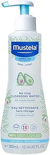 Mustela Baby Cleansing Water - No-Rinse Micellar Water - with Natural Avocado & Aloe Vera - for Baby's Face, Body & Diaper...