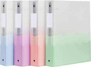 Oxford Wave Binders, Binders for School and Office, Strong Flexible Poly, 4 Wave Pockets, 4 Assorted Colors, Transluscent ...