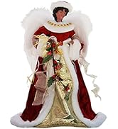 Windy Hill Collection 14" Inch Standing Red Floral African American Black Angel Christmas Tree To...