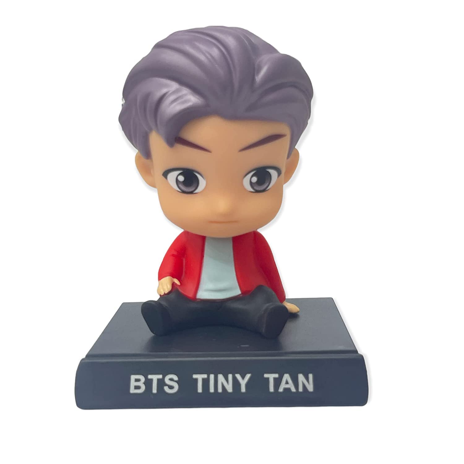 Kawaii Kart | BTS Tiny Tan RM Action Figure Bobblehead Toy with Mobile Holder - Style A | Merch Suitable for BTS Army Car Dashboard, Office Desk & Study Table | Size - 15 cm