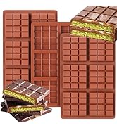 Palksky Chocolate Bar Mold Deep, 3Pcs Square Thick Chocolate Bar Mold Silicone, Stuffed Candy Bar...