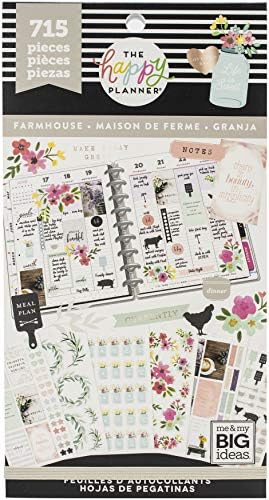 me & my BIG ideas Sticker Value Pack - The Happy Planner Scrapbooking Supplies - Farmhouse Theme - Multi-Color Stickers - Great for Projects, Scrapbooks & Albums - 30 Sheets, 715 Stickers Total