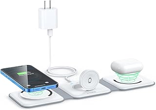 Wireless Charger 3 in 1,RTOPS Magnetic Travel Wireless Charging Station Multiple Devices,GaN 3 in 1 Charging Station,Compa...